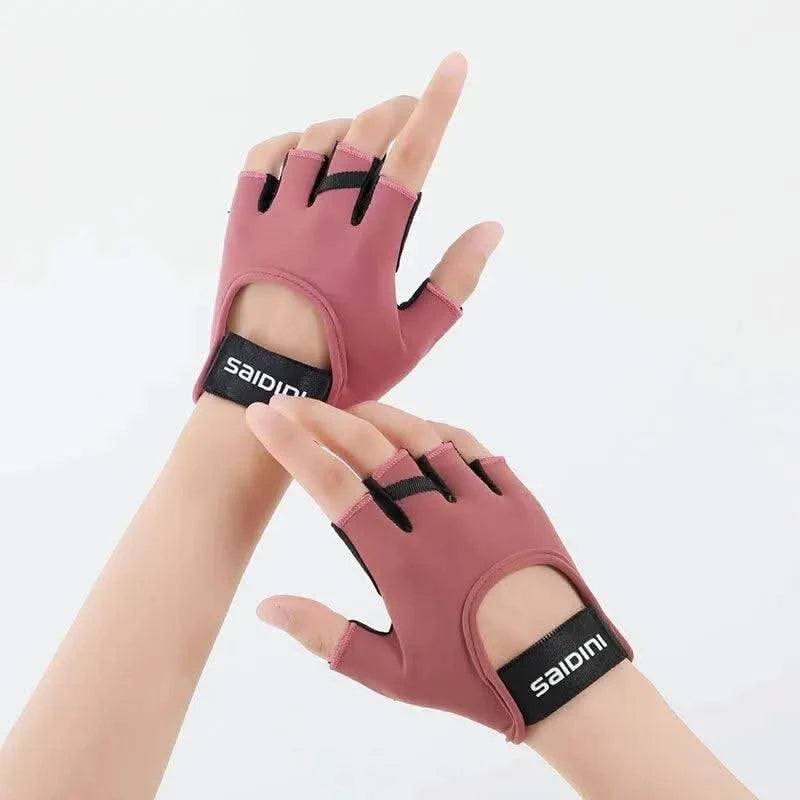 Women's Sports Gloves Fitness Outdoor Sports Anti Slip and Shock-absorbing Half Finger Gloves Durable and Breathable
