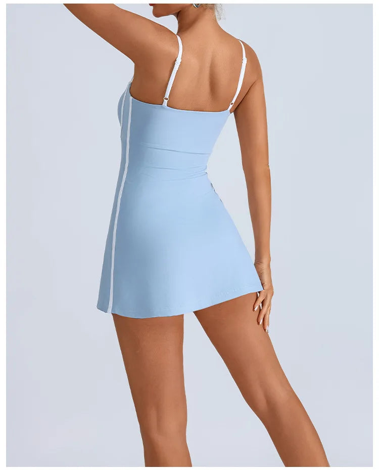 Golf Tennis Dress with Pad Sports Set Yoga for Women Workout Pickleball Clothing Badminton Skorts Activewear
