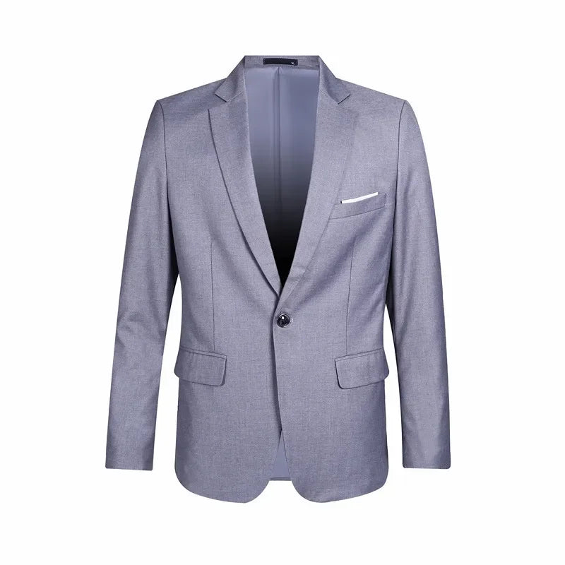 Blue Men Blazers Work Office 2025 Men Tuxedos for Formal Occasions Pockets Coat Blazers Male Custom Men's Business Slim Blazers