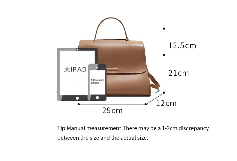 Women's Cowhide Genuine Leather Shoulder Bag Female Fashion Luxury Designer Handbags Ladies Commuting Large Capacity Bucket Bags