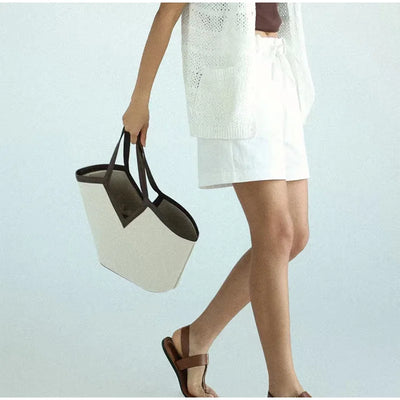 Fashion Brand Designer Tote Bags Light Luxury High-end V-shaped Handbag Simple Versatile Canvas Bag Large Capacity Shoulder Bags