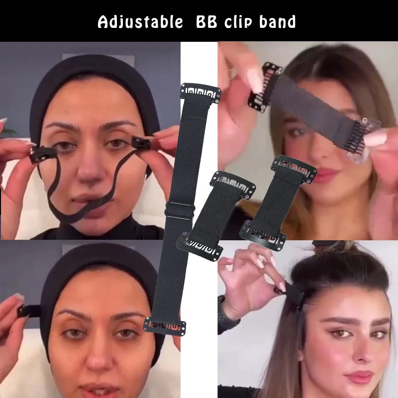 Face Lift Hair Band with Clips Invisible Facelift Stretching Straps Face Line Belt Face Slimming Bands Anti Wrinkles Makeup Tool
