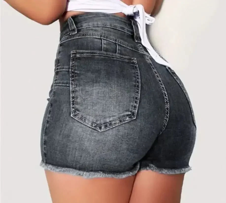 Slim Fit Elastic Jeans Shorts Breathable Comfortable Thin Denim Fashionable Comb Short Hair Design Women's Summer Shorts