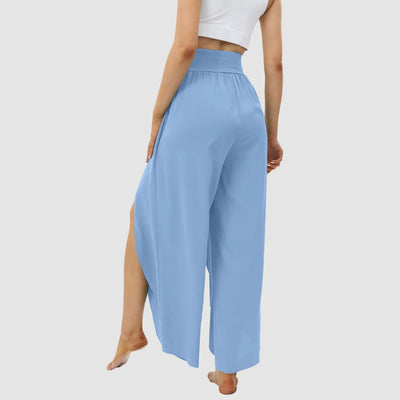 Women Wide Leg Pants High Waisted Yoga Hippie Casual Wear Boho Beach Palazzo Pants Women Jogging Trousers Korean Chiffon