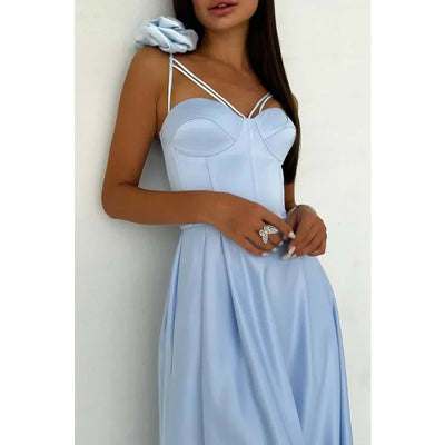 Luxurious Women Party Evening Dress Elegant 3D Floral Off Shoulder Corset Cocktail Gala Dress Graduation Wedding Foraml Prom