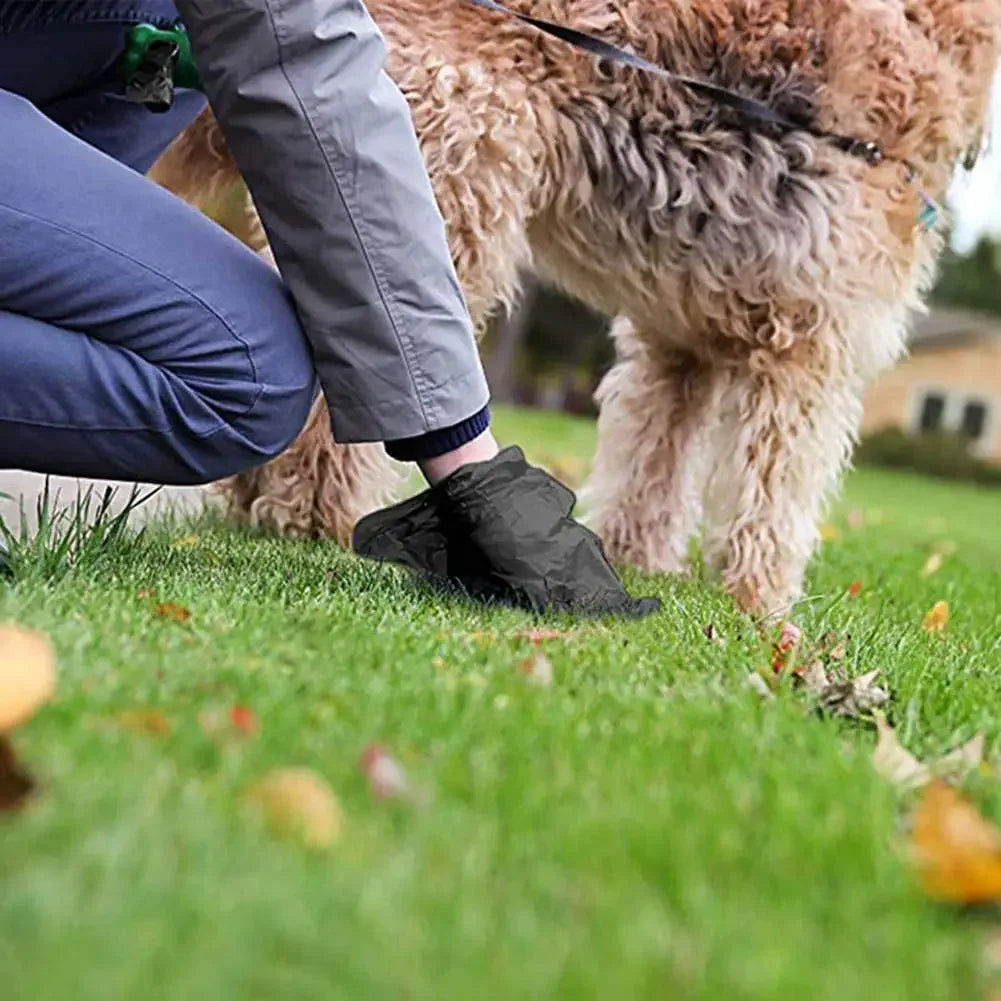 Disposable Pet Poop Bags Dog Poop Bag Bone Dispenser with Leash Clip Puppy Dog Products Supplies 5Roll(75Pcs) Bags
