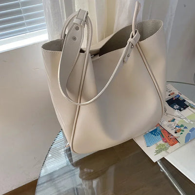 Luxury Tote Bag Woman 2025 Trend Large Capacity Female Shoulder Bag High Quality Leather Simple Designer Woman Handbag Purse