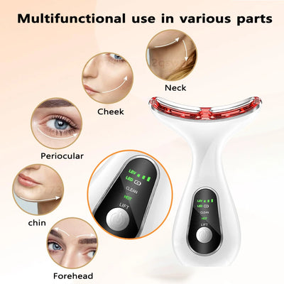 Neck Face Device Vibration Massage for Face and Neck Face Lifting Machine Microcurrents Red Light Therapy Anti Wrinkle