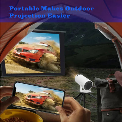 2025 Outdoor Portable Mini Projector 720P XP300 Pro，WiFi 6 & BT 5.4，180° Rotation，4500 Lumen 3W Speaker for Camping Movie Night