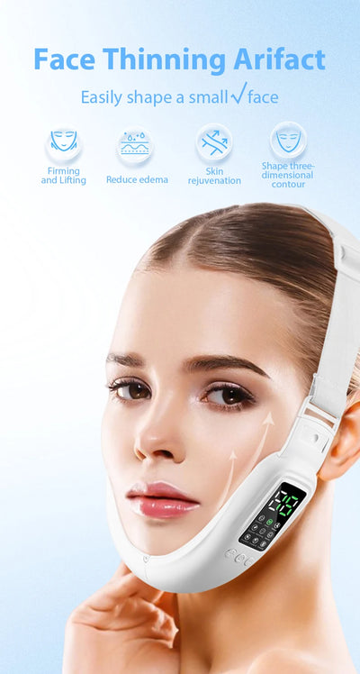 Face Lifting Device Red Light Skin Rejuvenation V Face Massager Double Chin Lift Up with Remote Control Facial Beauty Instrument