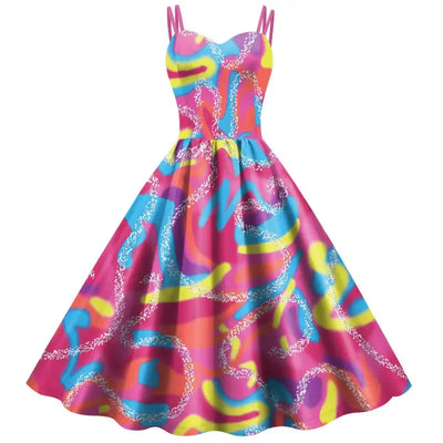 Pink Dress Clothes for Girls Women Movie Margot Robbie Dresses Cosplay Costume Princess Dress Halloween Party Outfit 2023