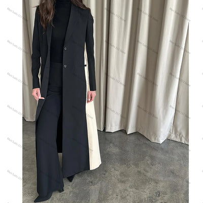 Formal Women Blazer Black and Beige Single Breasted Notch Lapel Office Lady Elegant Jacket Abayas Femme High Quality Custom 2025