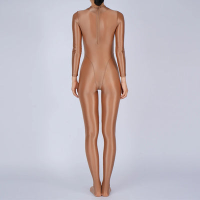Sexy Womens Glossy Shiny Silky Tights Swimsuit Leggings Bodysuit Jumpsuit Ladies Elasticity Breathable Leotard Sleeping Romper