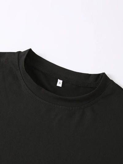Solid Crew Neck T-shirt, Casual Short Sleeve Loose T-Shirt For Spring & Summer, Women's Clothing