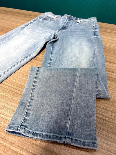 24 Spring/Summer New European and American High Waist Small O-cut Denim Pants for Women