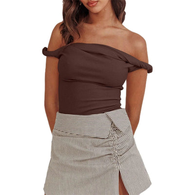 Women Twisted Off Shoulder Tank Tops