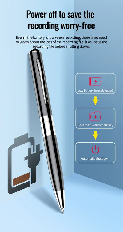 Portable Mini Digital Voice Recorder Sound Dictaphone Voice Activated Noise Reduction Recording Pen Long Time Audio Recorder
