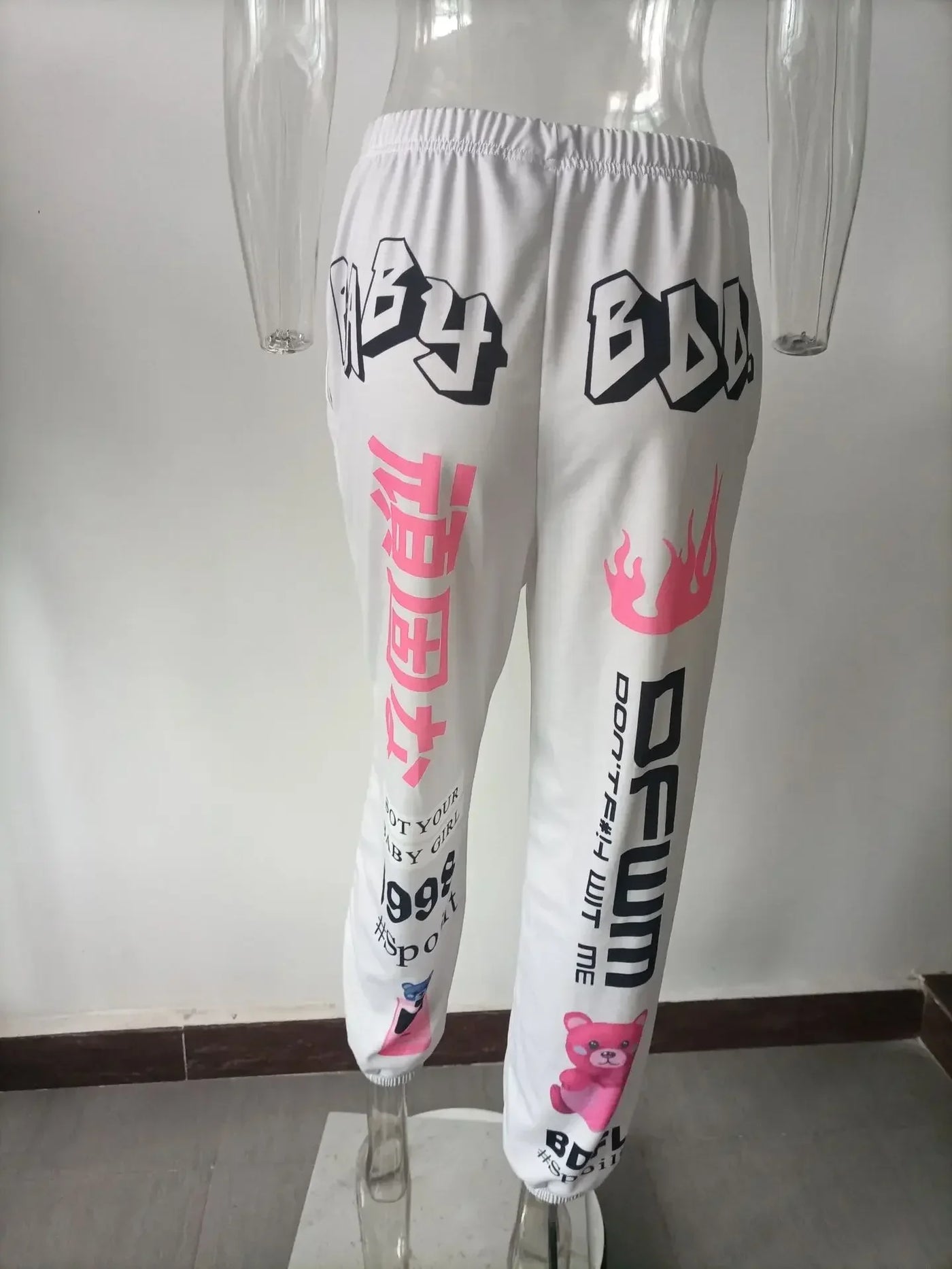 2024 New Women Fashion Elastic Waist Sports Casual Harem Pants Femme Joggers Trouser Printed Sweatpants