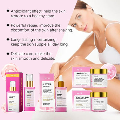 Hair Removal Shaving Cream for Sensitive Skin Gentle Painless Depilatory Scrub Exfoliating Moisturizing Soothing After Shave Oil