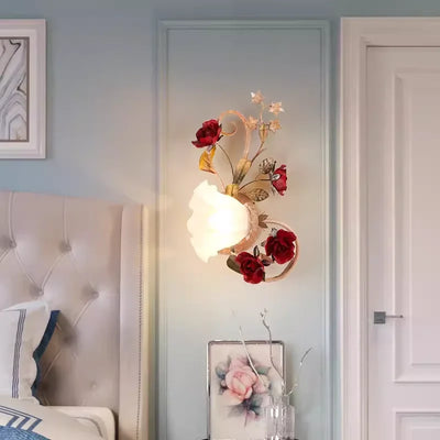 Home Decor Pastoral Retro LED Ceiling Lamp Warm Romantic Flower Chandeliers Fixtures for Living Room Bedroom Lighting Luminaire