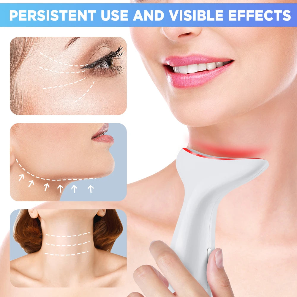 Neck Face Beauty Device 3 Modes Vibration Facial Massage for Neck Home Use Beauty Device Skin Tighten Face Lifting Machine