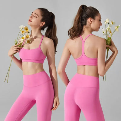 Women's Matching Activewear Set Sports Bra & High Waist Leggings 2-Piece Workout Outfit Gym Clothes for Yoga, Running & Fitness