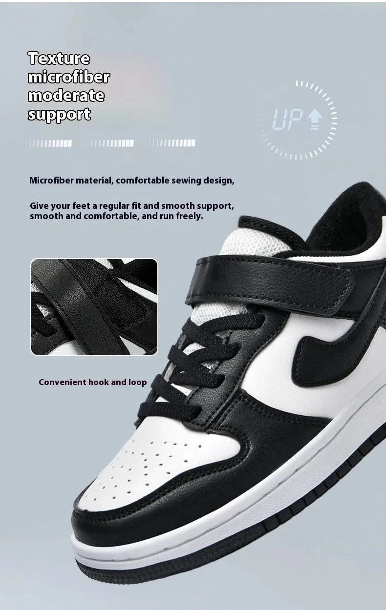 Boys' sports shoes 2025 new leather-covered waterproof children's casual shoes primary school trend non-slip board shoes