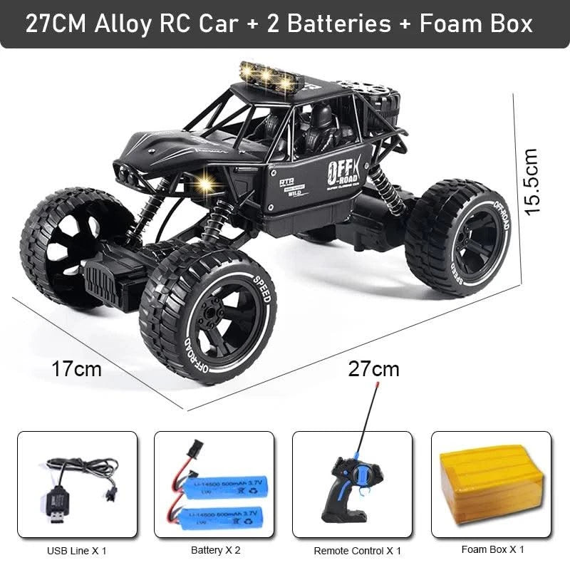 1:10 4WD RC Car With Led Lights Remote Control Cars Buggy Off Road 4x4 Radio Control Alloy Trucks Boys Toys for Chil