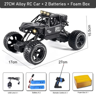 1:10 4WD RC Car With Led Lights Remote Control Cars Buggy Off Road 4x4 Radio Control Alloy Trucks Boys Toys for Chil
