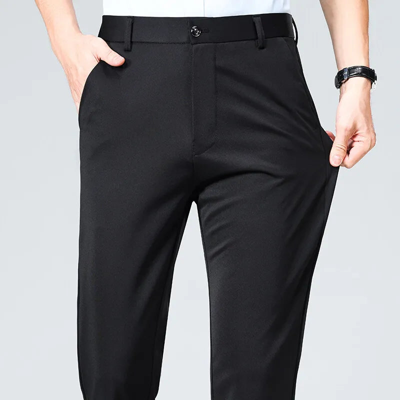 Plus Size Big and Tall Mens Trousers Business Casual Loose Straight Leg Pants Comfort Fit Office Work Commuting No Tight Classic