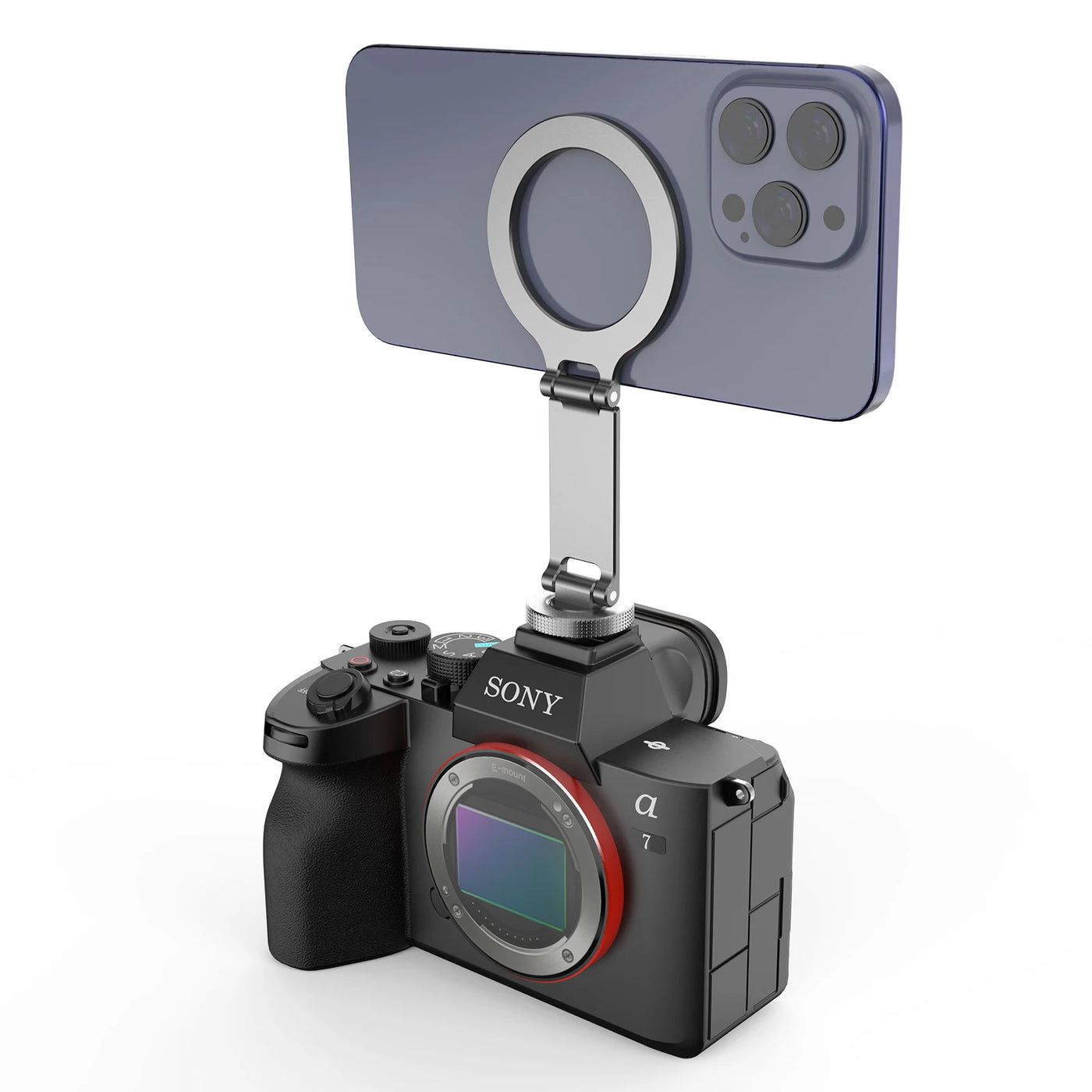 Magnetic Magsafe Phone Holder Mount Folding Metal Cold Shoe Phone Holder for IOS Android DSLR Camera Monitor Tripod