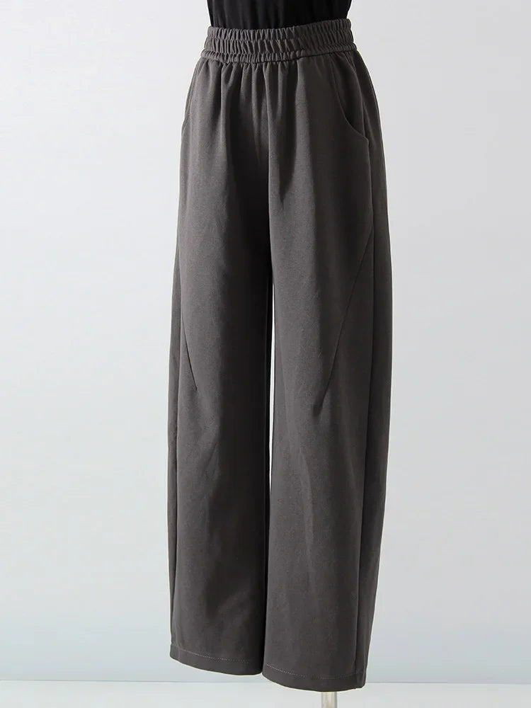 Women Straight Sweatpants Baggy Loose Dark Grey Long Pants Female Casual Sports Trousers High Waist Sweatpants For Women Joggers