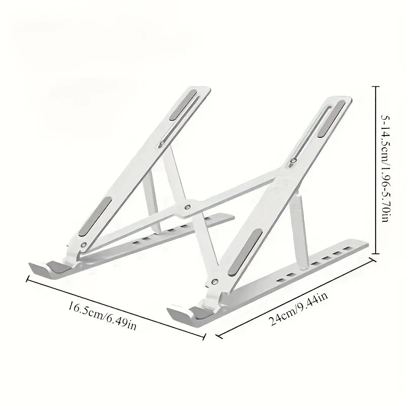 Adjustable Plastic Laptop Stand - Portable Foldable Cooling Desk Stand with Ergonomic Angle Adjustment, Laptop Stand for Desk