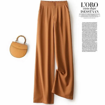 Suit Wide Leg Pants for Women in Summer with A High Waistline  2023 New Loose and Slim Straight Tube Casual Chiffon Pants
