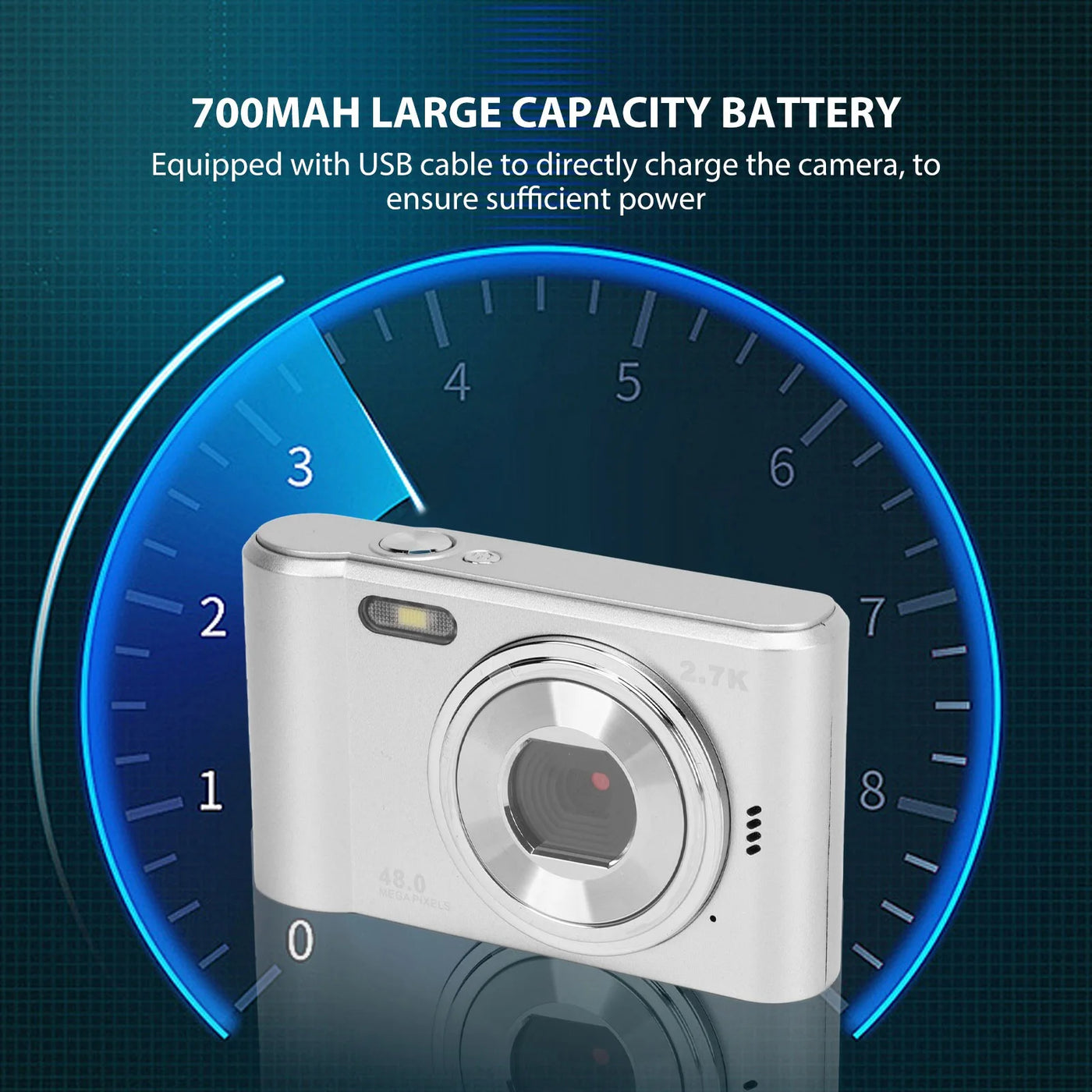Digital Camera 2.4in Digital Camera 48MP 1080P 8X Zoom Selfie Anti Shaking Camera for Teens Students Boys Girls Seniors