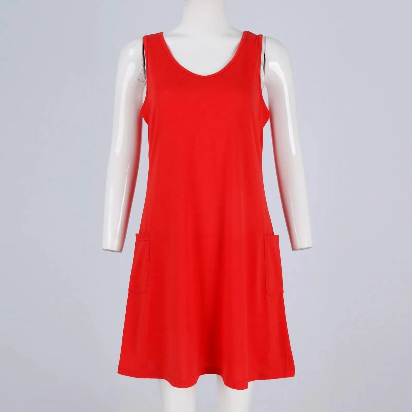 Womens Summer Dresses Plain Loose V Neck Sleeveless Sundresses Swimsuit Coverup With Pockets Vestidos Para Mujer платье женское