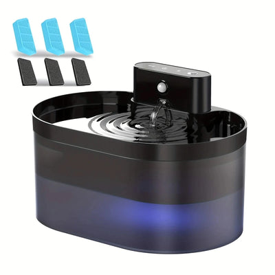 Pet Water Fountain Battery Operated 2.2L Automatic pet Dispenser，Rechargeable Drinking Fountain for Cats  with Motion Sensor