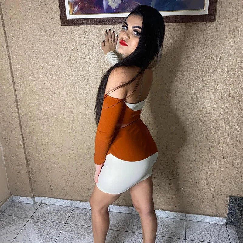 Sets for Women 2 Pieces Elegant A Line Shoulder Wrap Chest Long Sleeve Wrap Hip Outfit Skirt Set New Summer Women Dress Sets