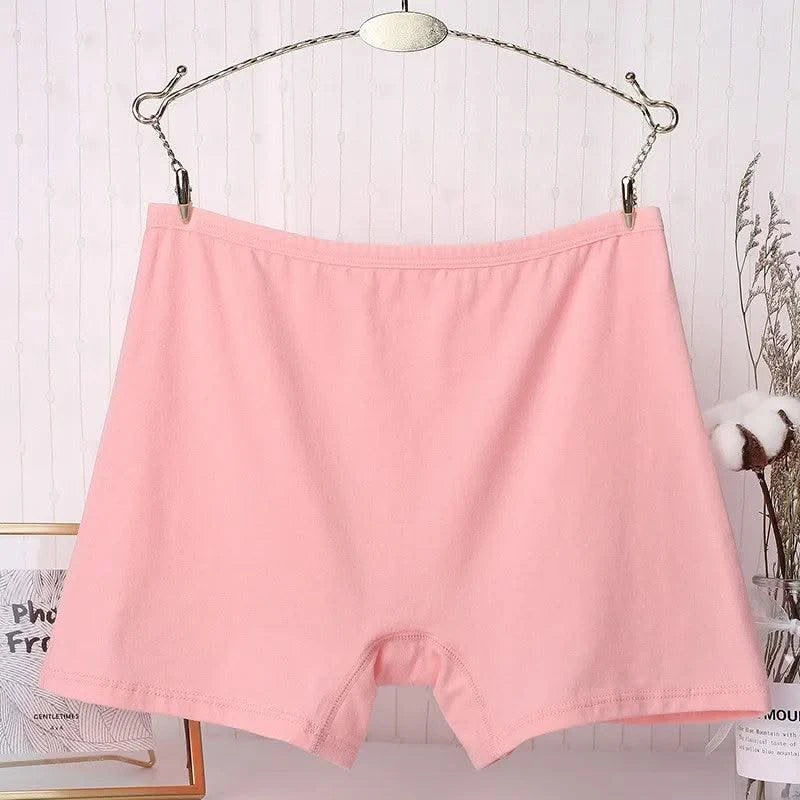 Ladies' Boxer Briefs Women's High Waist Large Size Quarter Underwear Female Cozy Cotton Antibacterial Legging Flat Legged Shorts