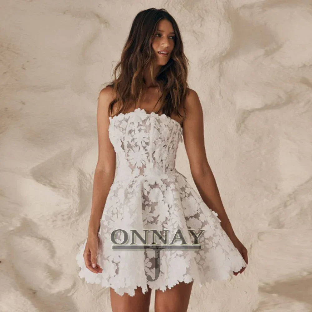 Bohemian Wedding Dresses Aline for Women Lace Appliques Corset Back Bespoke Bridal Gown for Bride Vestidos De Novia Customized