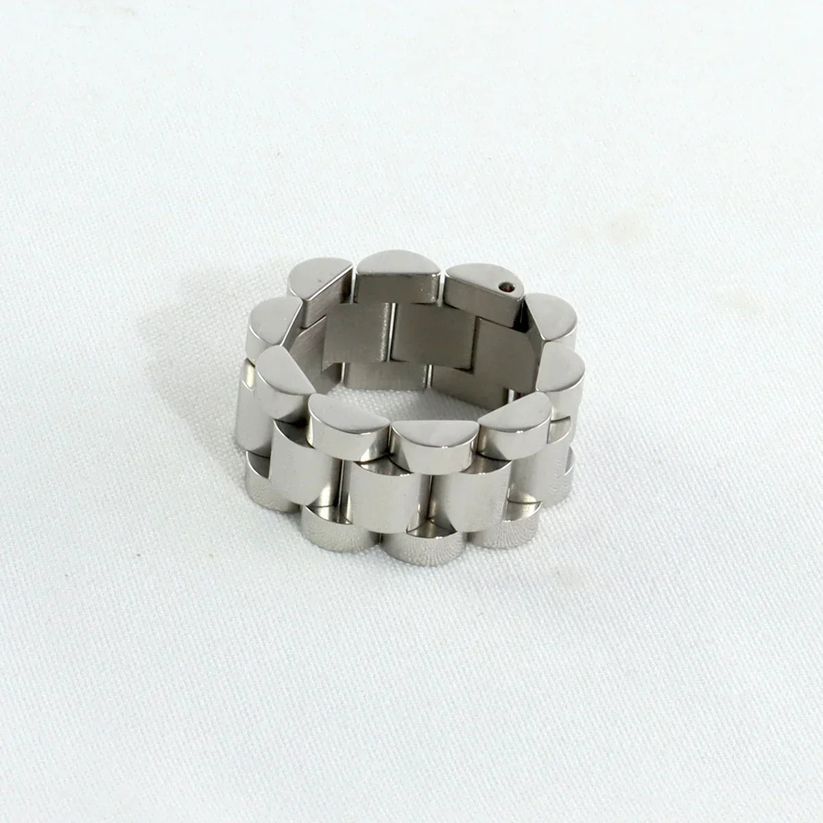 Luxury Never Fade 18K Gold Plated Bold Wide Thick Ring for Women Chunky Link Chain Stainless Steel Strap Finger Rings Jewelry