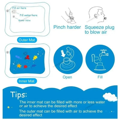 Baby Water Play Mat Inflatable Cushion PVC Baby Playmat Toddler Water Pad Early Education  Activity Baby Toys Children Play Mats