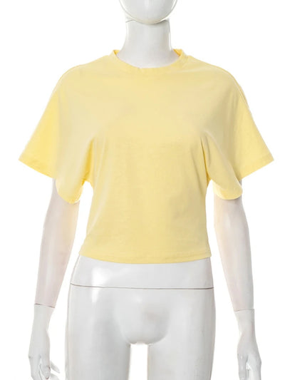 Women's cotton t-shirt summer 2025 baggy crop top French style elegant blouses Sense of design Short sleeve tee casual y25tp031