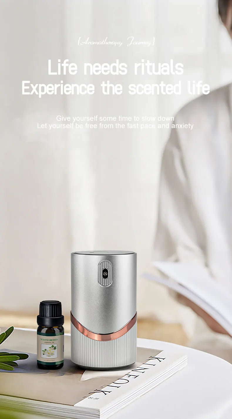 Car Diffuser Car Air Fresheners Room Fragrance Diffuser HD Digital Display Portable Waterless Diffuser For Home Office Bedroom