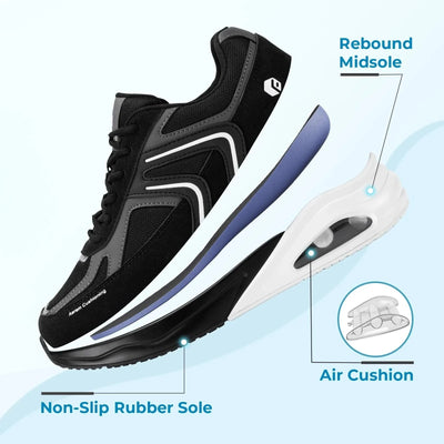 Fitville Extra Wide Walking Shoes for Men Wide Cushioned Sports Shoes For Swollen Feet Flat Feet Arch Fit Relieve Heel Pain