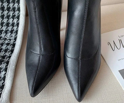Women's Boots Elegant Heeled Long Footwear Winter Knee High Shaft Heels Shoes for Woman Pointed Toe Tassel Chic Fashion 2024 Hot
