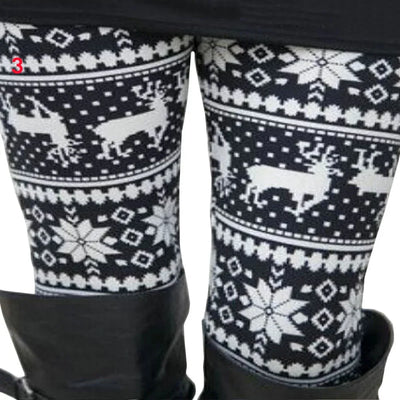 Christmas Leggings Women Tights Trouser High Waist Skinny Leggins Snowflake Elk Xmas Fitness Legging Lady Stretch Trousers Pants