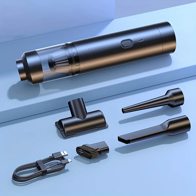 Portable Handheld Car Vacuum Cleaner - Wireless, USB Rechargeable, Powerful Suction, Suitable for Home and Car Use