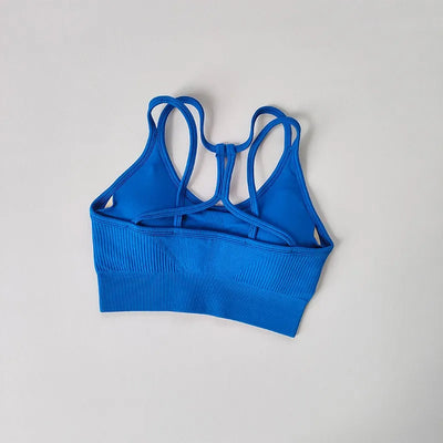 Women Breathable Sports Bra  Anti-sweat Fitness Top  Seamless Yoga Bra Gym Crop Top Brassiere Push Up Sport Bra Gym Workout Top