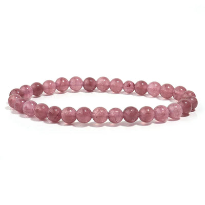 OAIITE Strawberry Crystal Quartz Bracelet Natural Stone Bead Bracelet Women Yoga Meditation Jewelry Beautiful Bracelet Gift